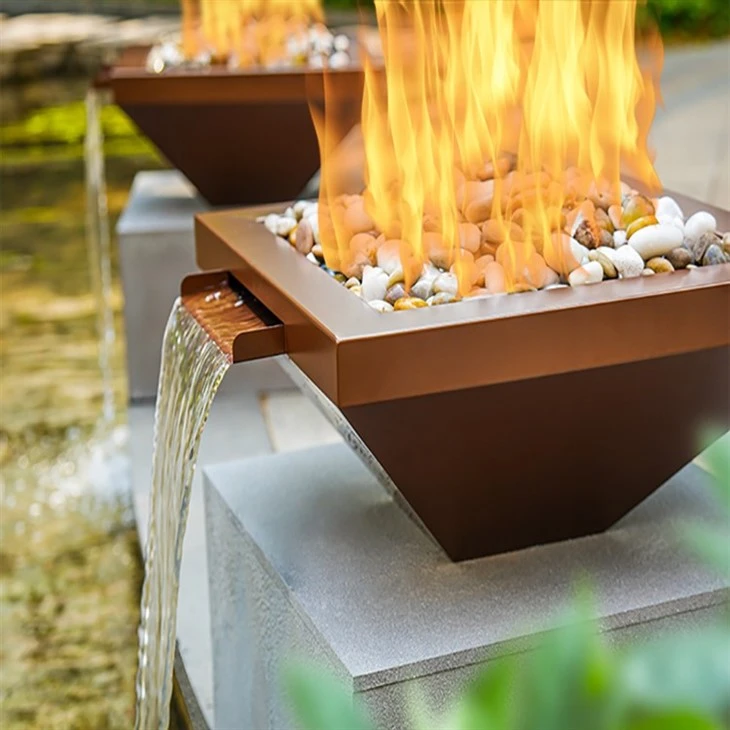 Swimming Pool Water Feature Fire Pit