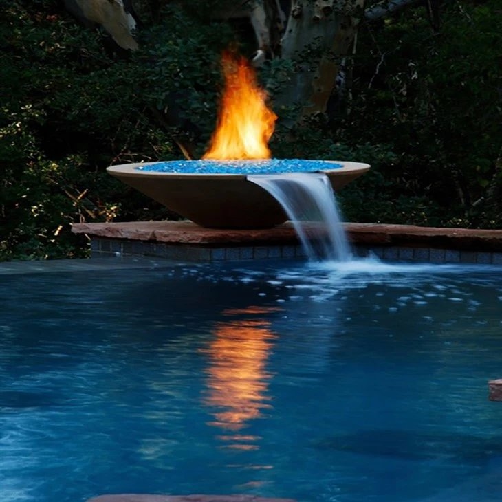 Gas Fire Water Fountain For Garden Decor
