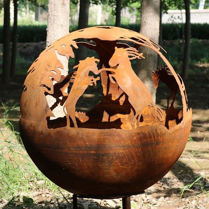 Patio Round Wood Burning Fire Pit