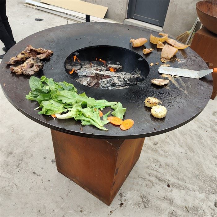 Rusty Color Retro Bbq Grill Corten Steel Bbq Grill