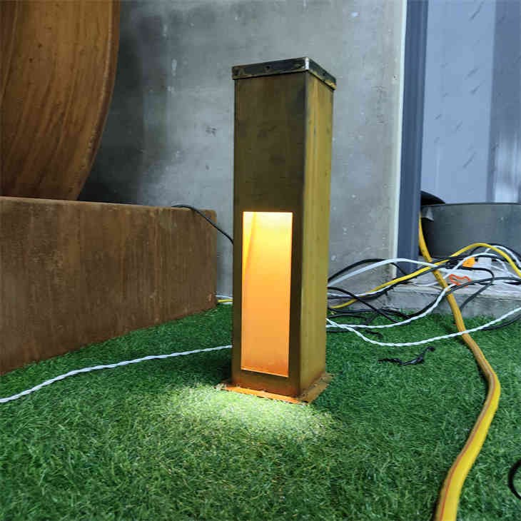 Rusty Lamp Bollard Outdoor Corten Steel Bollard Light