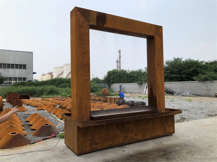 Tranquil Harmony Corten Steel Water Feature Waterfall