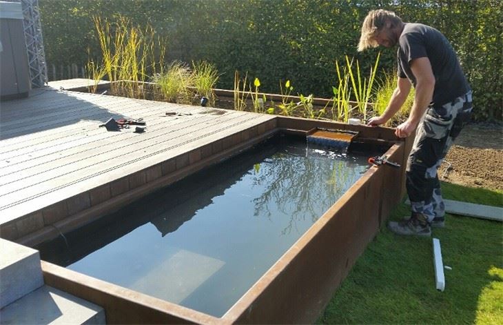 Whispering Corten Steel Water Feature Garden Cascade