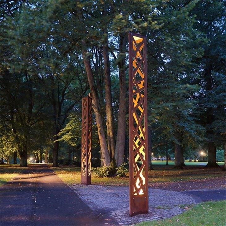 Maintenance-free Corten Steel Lights For Landscaping