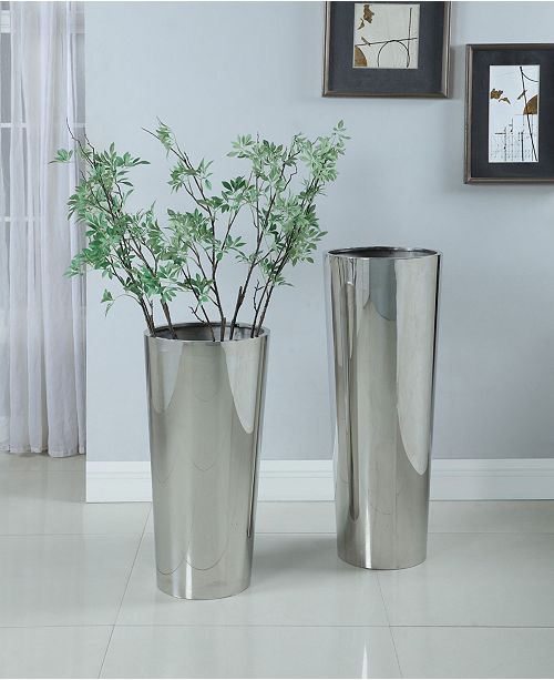 Vaso da fiori in acciaio inox per giardino